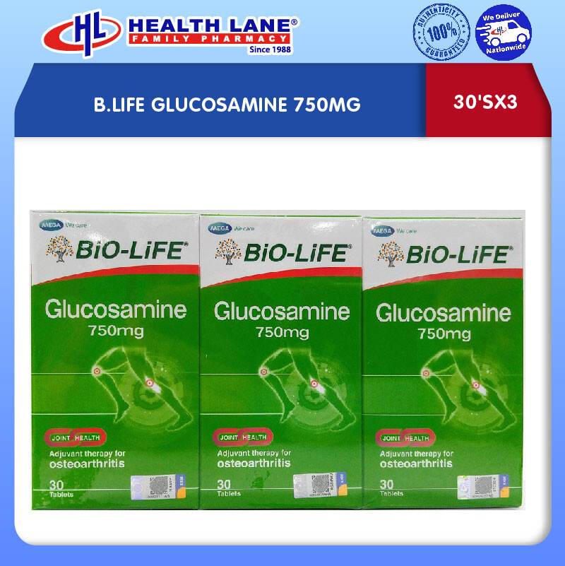 B.LIFE GLUCOSAMINE 750MG 30'SX3